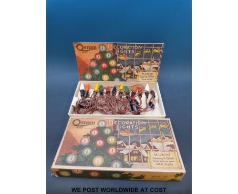 A boxed set of vintage Osram Christmas lights circa 1950's, comprising 12 Osram lamps 'The Deluxe Set'