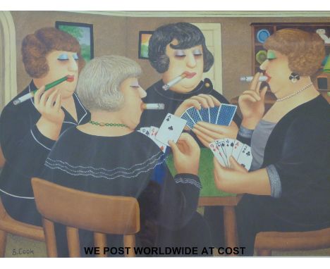Beryl Cook signed limited edition (439/650) print "Ladies Playing Cards" (38 x 49cm)