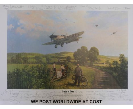 Michael Turner signed limited edition (1167/1494) print 'Piece of Cake' signed by Group Captain Brian Kingcome DSO, DFC, Wing