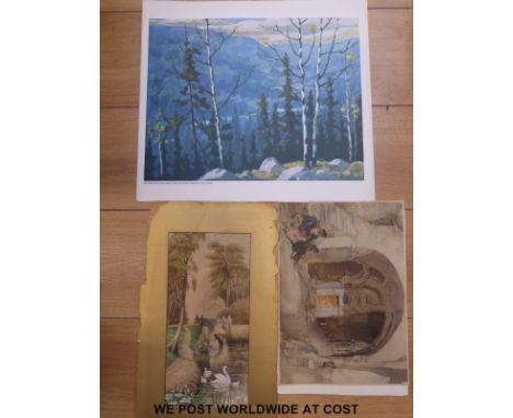 A quantity of prints and pictures to include Dutch style oil, marine oil, signed limited edition Wu Chi Yong print etc