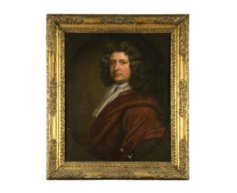 Circle of Sir Godfrey Kneller, Bt. (British, 1646–1723) Portrait of a gentleman, head and shoulders, in a red cloak and white