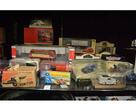 Boxed model cars, buses etc.