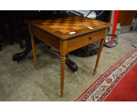 A chess board coffee table.