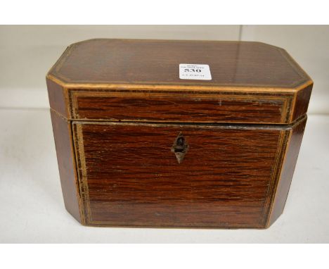 A partridge wood two division tea caddy.