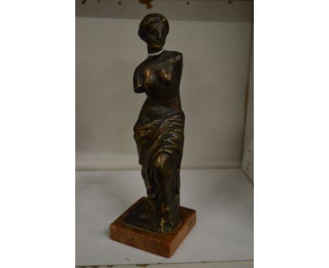 A bronze figure 'The Venus de Milo'.