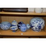 A quantity of Chinese blue and white porcelain.
