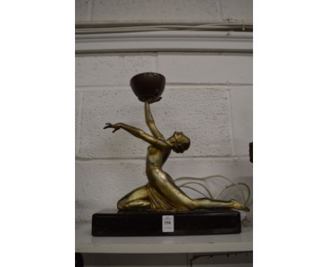 An Art Nouveau figural lamp base.