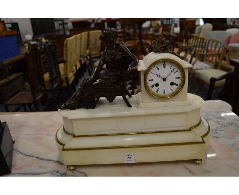 A good marble and figural mantel clock.