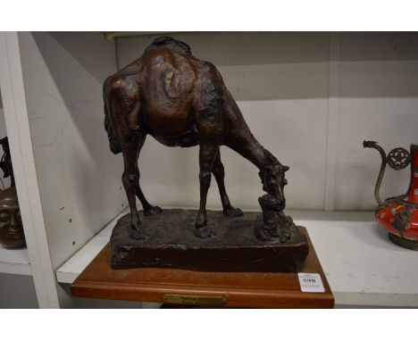 Bronze model of a camel and its calf.