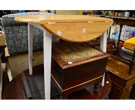 Kitchen table, an old commode etc.