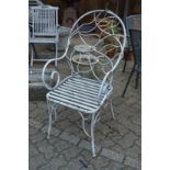 A metal garden armchair.