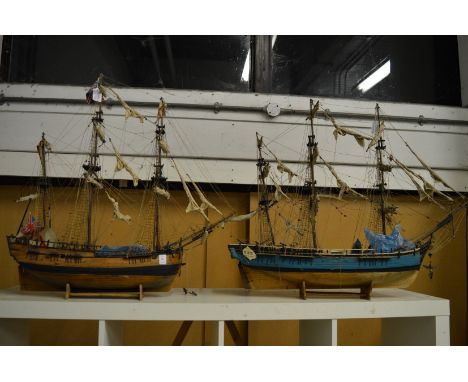 Two model boats.