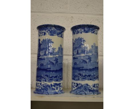 A pair of Copeland Spode Italian pattern cylindrical vases.