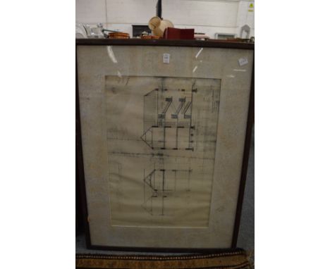 School Board of Glasgow, proposed School of Scotland Street, a set of four prints of architectural drawings, uniformly framed