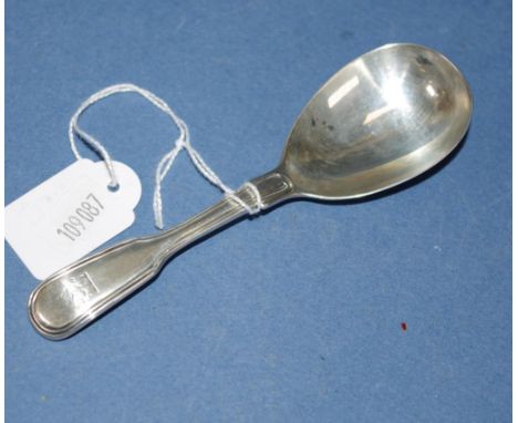 Victorian sterling silver caddy spoon London 1852, makers Henry Holland. Crested. Weight 34grams approx.