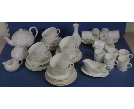 Forty seven piece Coalport country ware items to include 12 coffee cups & 6 saucers, 8 trios, teapot, lidded sugar, creamer, 