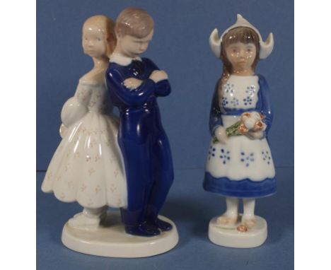 Two Bing and Grondahl figurines to include Pardon Me Girl and Boy shy first meeting no:2372, and Anneke limited edition 172/5