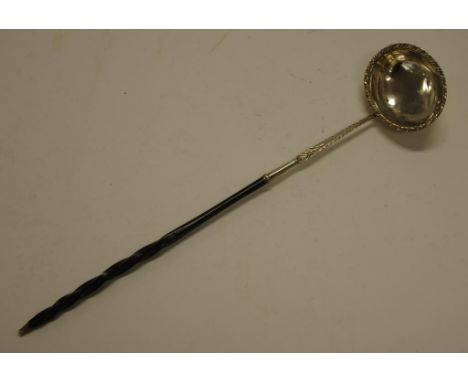 Georgian silver toddy ladle handle marked MID. Twisted handle. L35cms approx.