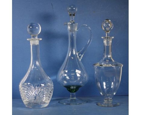 Baccarat crystal spirit decanter together with a Krosno decanter; and 1 other decanter. Height 34cms approx.