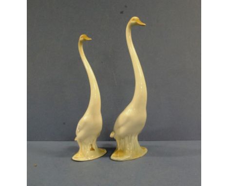 Pair Spanish Nao goose figures Height 30cms & 34cms approx.