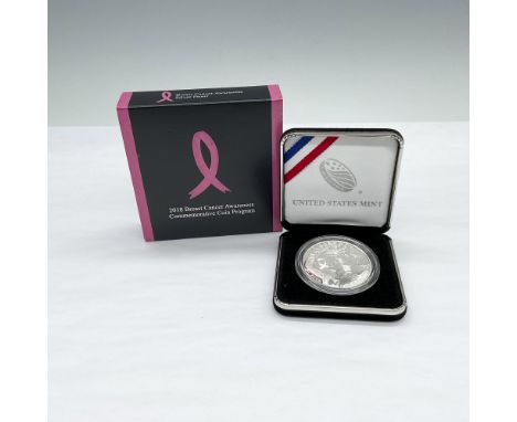 Commemorative Silver Dollar Proof Coin. The obverse side features two women. The older woman has her hands on her chest. The 