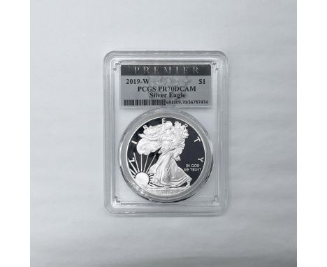 Premier first edition 886 of 2500. PCGS Graded and Slabbed PR70 DCAM. The obverse side depicts the full length figure of Libe