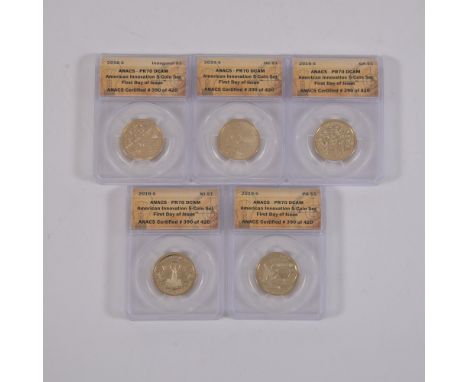 All ANACS Slabbed and Graded PR70 DCAM First Day Issue: 2018-S listed as Inaugural dollar Washington first patent signature; 