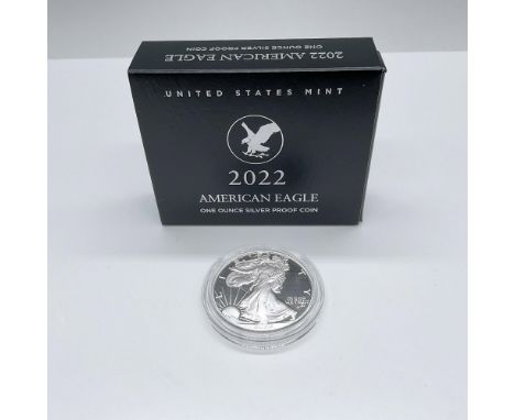 1 ounce silver coin San Francisco Mint in US Mint Packaging. The obverse side depicts Liberty in full stride, wrapped in fold