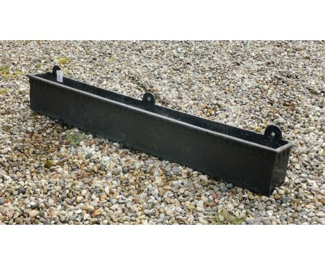 A cast-iron window trough, 19th century, of rectangular form, 140cm long, 13cm deep, 19cm highCondition report: general wear 