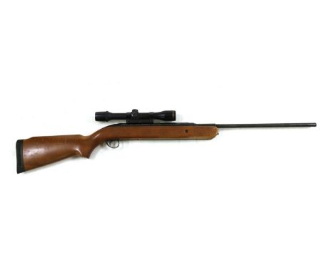 A BSA .22 air rifle, with an ASI De Luxe 4x32 telescope sight and 'sheepskin' line canvas caseCondition report: Appears to be