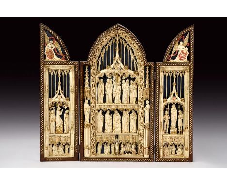 dating: 19th Century provenance: Italy, Three wooden panels with a hollow structure to include the various scenes, the effigi