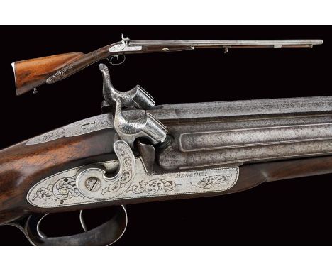 dating: Second quarter of the 19th Century provenance: Florence, Smoothbore, round, damask barrels, 18 mm cal. at the nozzle,