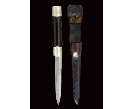 dating: End of 19th beginning of 20th Century provenance: Europe, Straight, single-edged blade with back thinned at the weak.