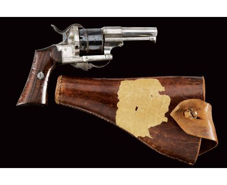 dating: about 1870 provenance: Belgium, Round, rifled, 9 mm cal. barrel, octagonal at the base; browned, six-chamber cylinder