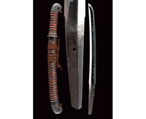 dating: machi Period (1392-1573) provenance: Japan, Powerful, wide blade; nagasa (length 34.5 cm), with clearly visible hamon