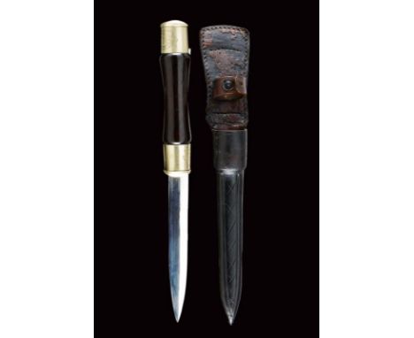 dating: early 20th Century provenance: Germany, Straight, single-edged blade with back thinned at the weak. Ebony grip provid