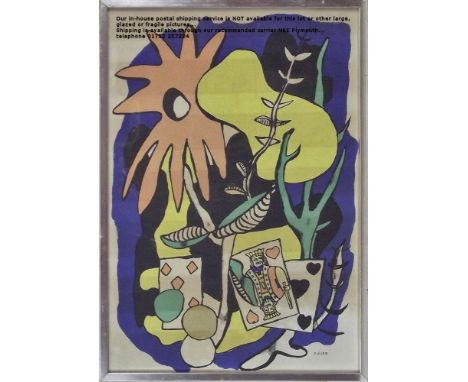 FERNAND LEGER. 'The King of Hearts'. c.1950. Lithograph, probably printed for schools. 70 x 47cm.
