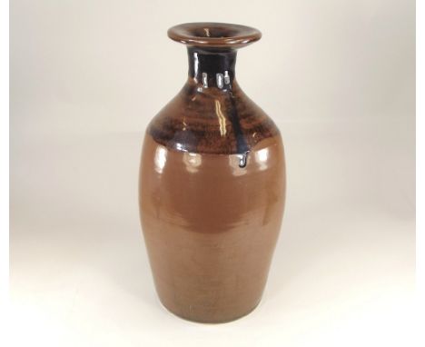 JEREMY LEACH. A bottle vase by Jeremy Leach made at his Matilda Pottery, Devon. Height 32cm. Personal &amp; Pottery marks.