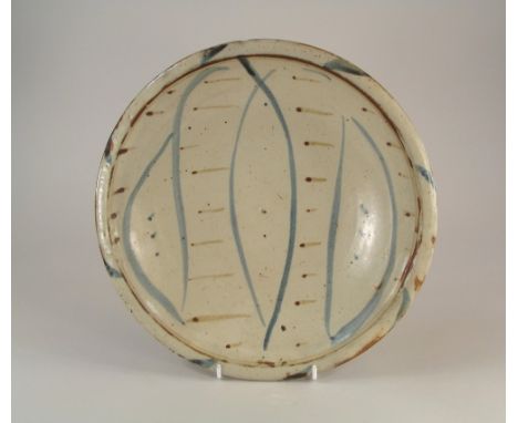 MICHAEL CARDEW. A Wenford Bridge shallow dish by Michael Cardew. Personal &amp; Pottery marks. Diameter 26cm.