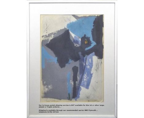 TREVOR BELL. Abstract. Lithograph c.1958. Signed. Belgrave Gallery, St. Ives label to the reverse. 50 x 36cm.