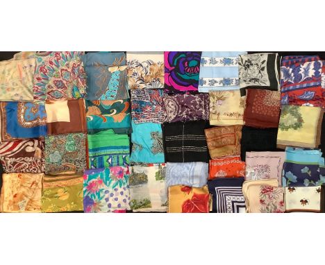 Textiles - lady's silk scarves, including an Art Deco scarf, others later Jane Steele, St Michael, Orlane Paris, qty 