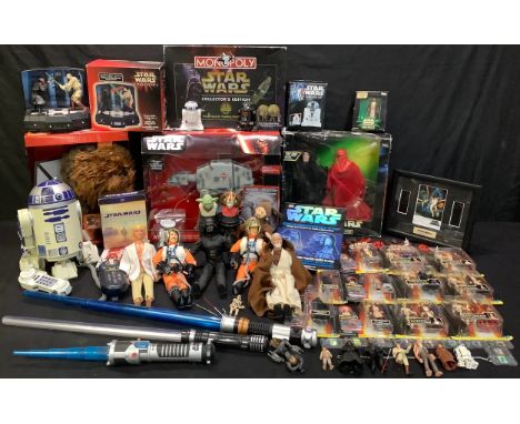 Toys, Star Wars, comprising Disney roar and rage Chewbacca action plush, boxed; R2-D2 egg cup, boxed; Star Wars Episode I mus