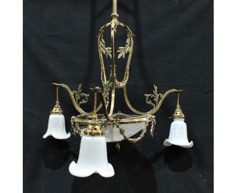 A Neoclassical Revival three branch, six light electrolier 