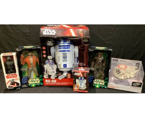 Toys, Star Wars, comprising two Hasbro The Power of the Force Chewbacca and Ponda Baba figures, each boxed; Hasbro/Disney Kyl