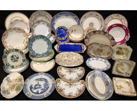 A Ridgway Chintz pattern two handled dish; a Nelson Pottery sandwich set; other Royal Worcester, Grindley, Staffordshire plat