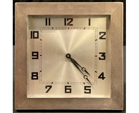 An Art Deco silver easel clock, Birmingham 1931 