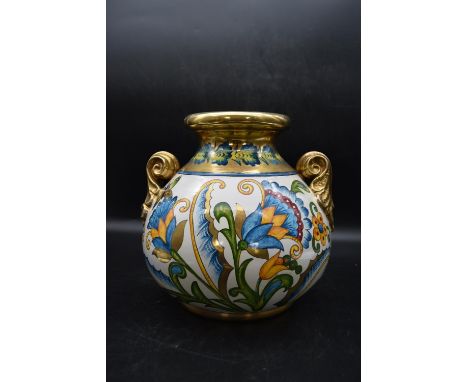 A ceramic vase by Ceramiche Batignani of Italy, signed 'A.Batignani' No.8 of 100. H.30 W.30cm 