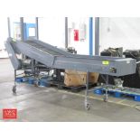 Mobile Incline Roller Conveyor with Padded Rollers: 126" Length x 36" Width x 54" Height with 1/3 HP