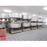 (10) Van Doren Packing Tubs: 60" Dia. x 7" Deep with S/S Shell and Steel Frame, 4" Adjustable