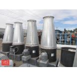 (5) Dayton 3C412B 30 Dia. Exhaust Fan Units with Floor Base: 34" Length x 34" Width x 13" Height